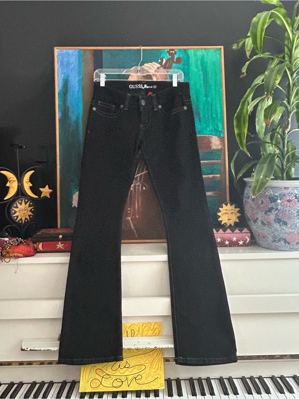 GUESS Jeans Black Low Rise Flare Bootcut Jeans Women’s Size 27 Y2K